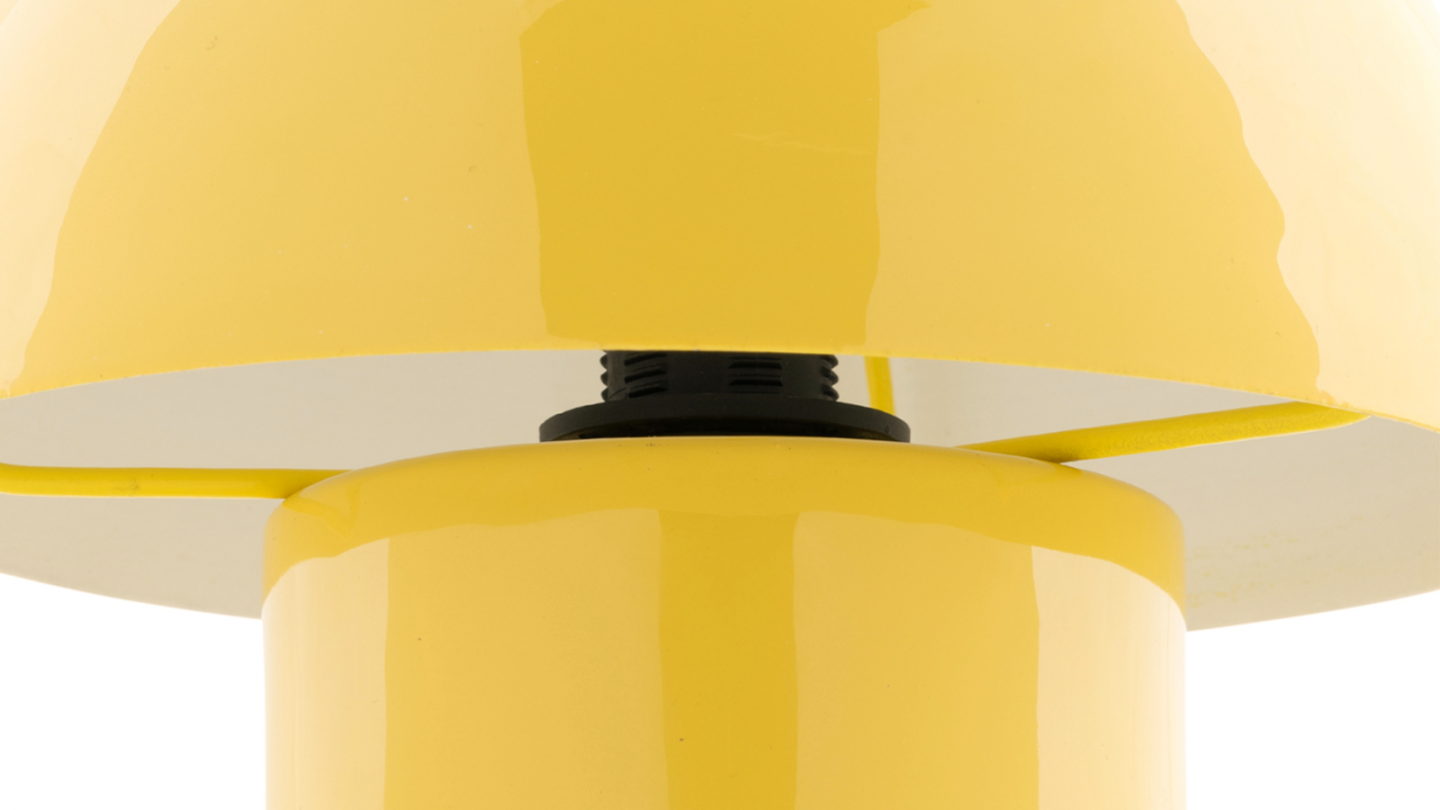 Lampe à poser champignon en métal émaillé jaune vif - Fat Mushroom Mini