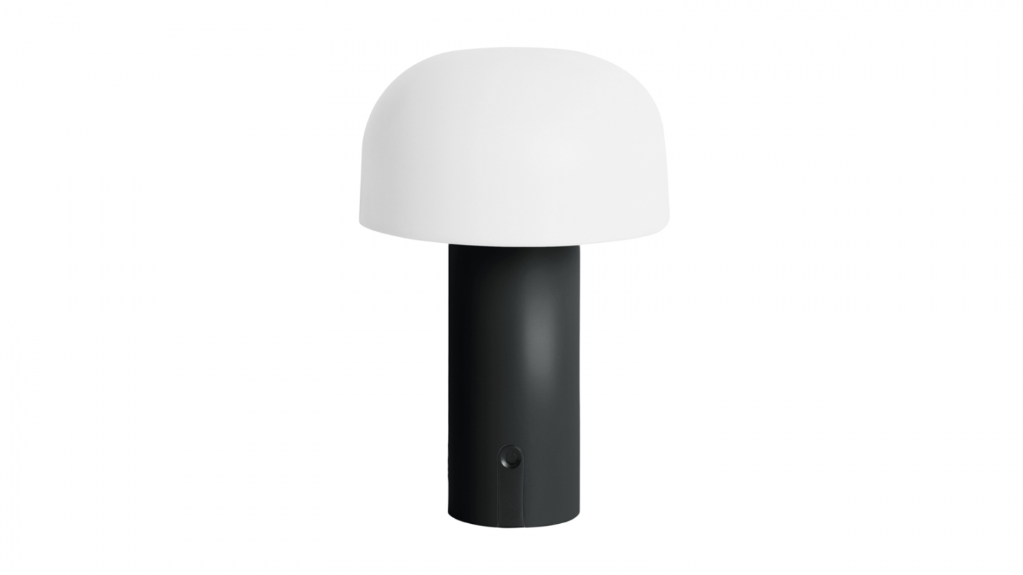 Lampe de table champignon LED en métal noir - Luca