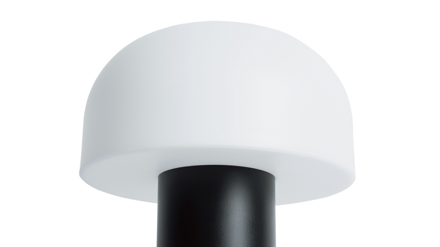 Lampe de table champignon LED en métal noir - Luca