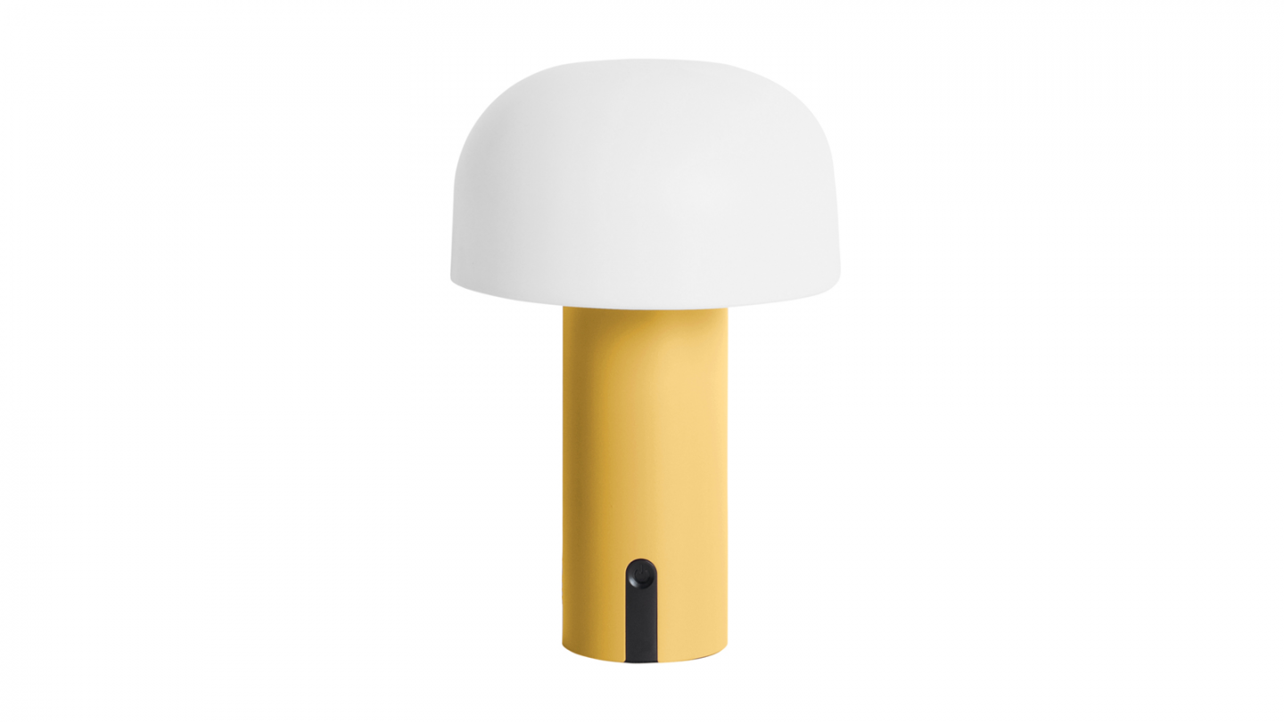 Lampe de table champignon LED en métal jaune - Luca