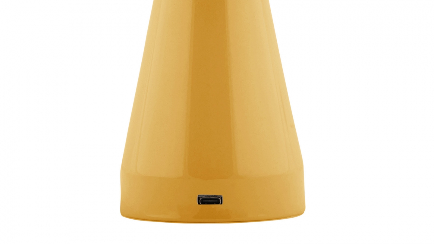 Lampe de table champignon LED en métal jaune - Rachel