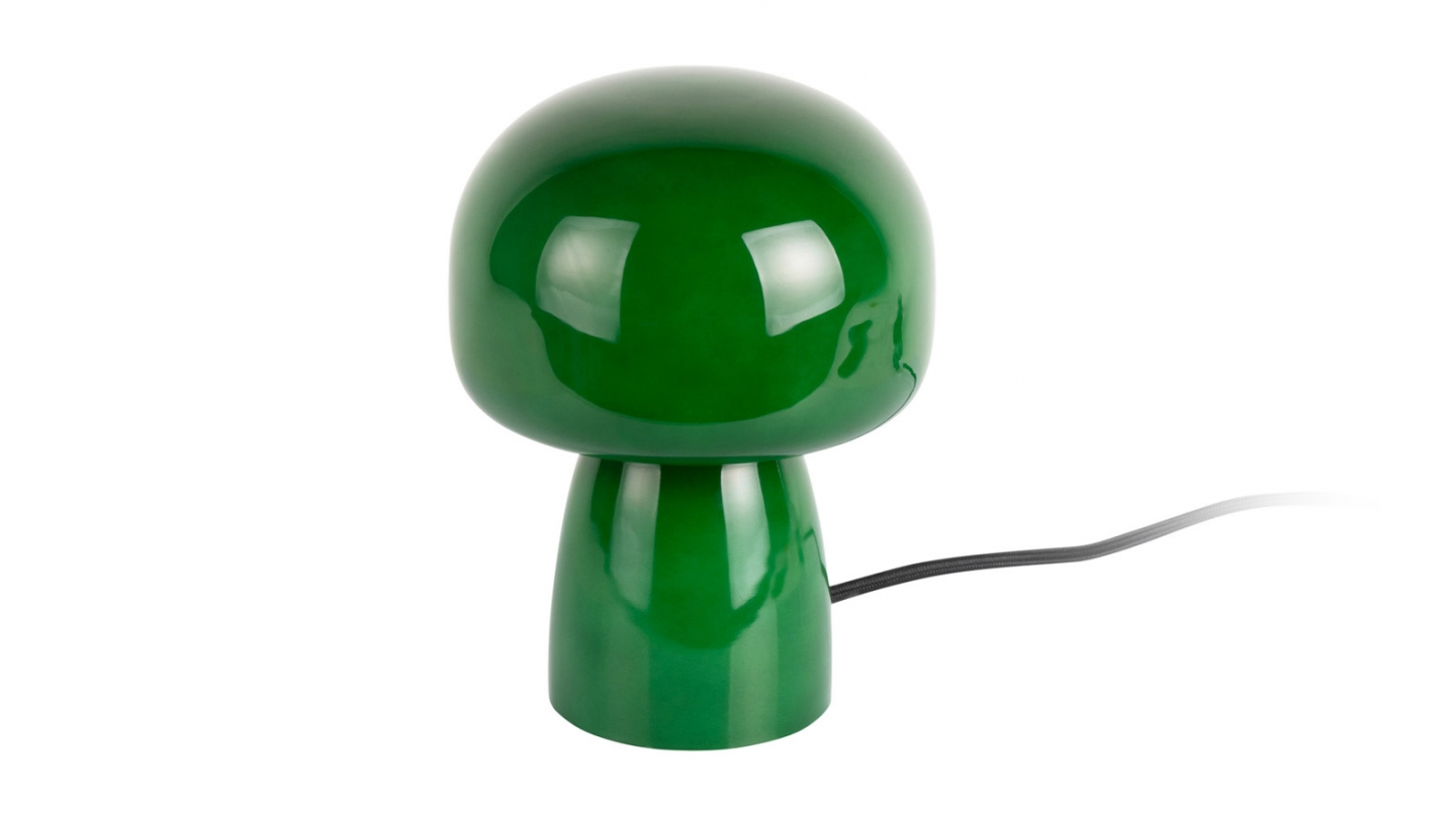Lampe à poser champignon en verre vert rétro - Fervor