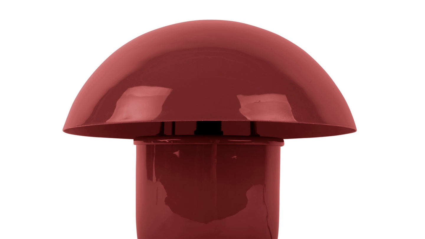 Lampe à poser champignon en métal émaillé rouge ocre - Fat Mushroom