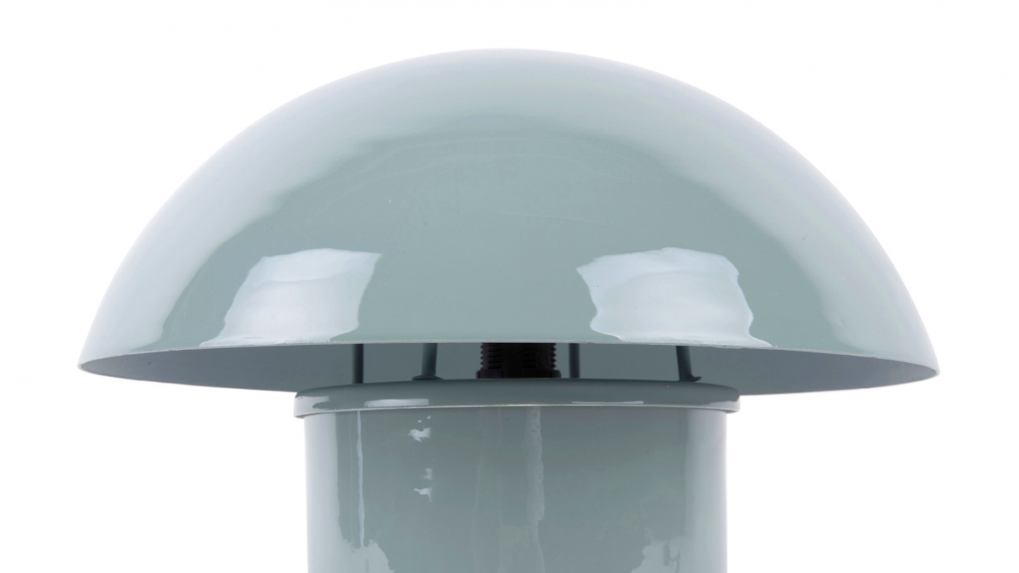 Lampe à poser champignon en métal émaillé bleu - Fat Mushroom