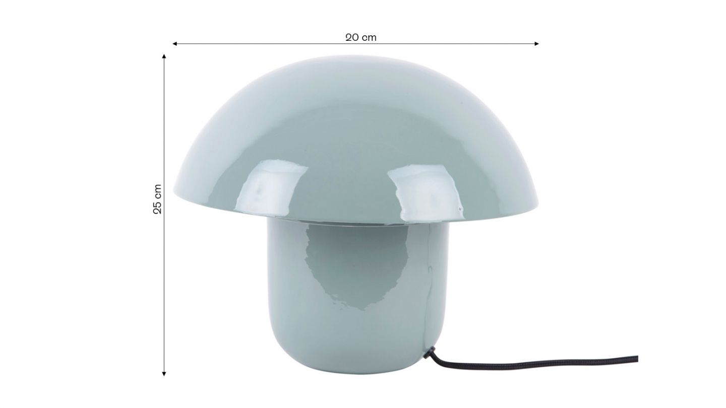 Lampe à poser champignon en métal émaillé bleu - Fat Mushroom