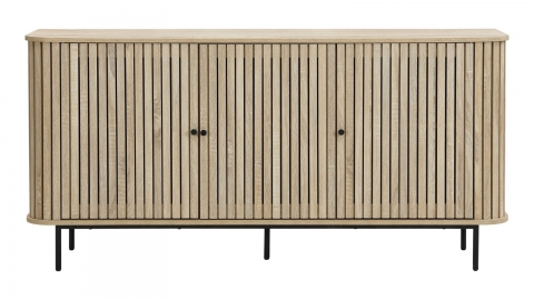 Buffet 3 portes rainurées couleur chêne 160 cm - Solna