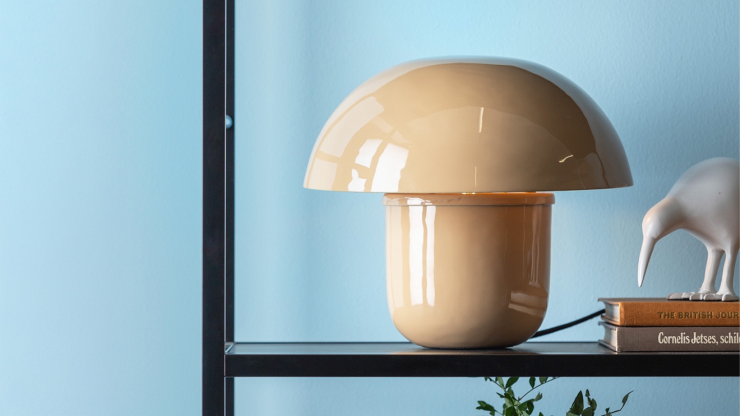 Lampe à poser champignon en métal émaillé brun - Fat Mushroom