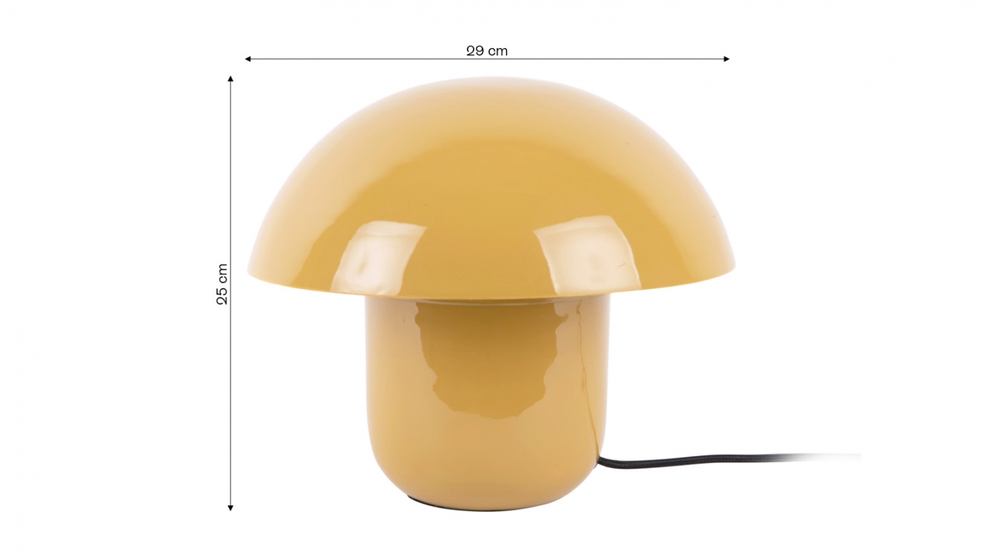 Lampe à poser champignon en métal émaillé jaune miel - Fat Mushroom