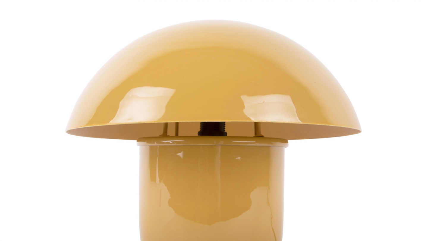 Lampe à poser champignon en métal émaillé jaune miel - Fat Mushroom