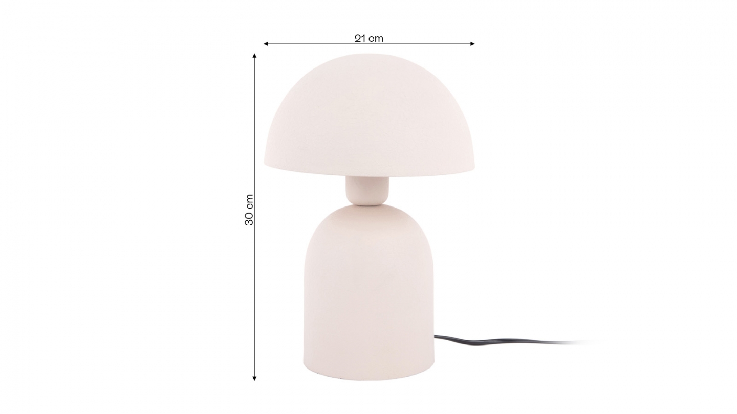 Lampe à poser champignon en métal gris chaud - Boaz
