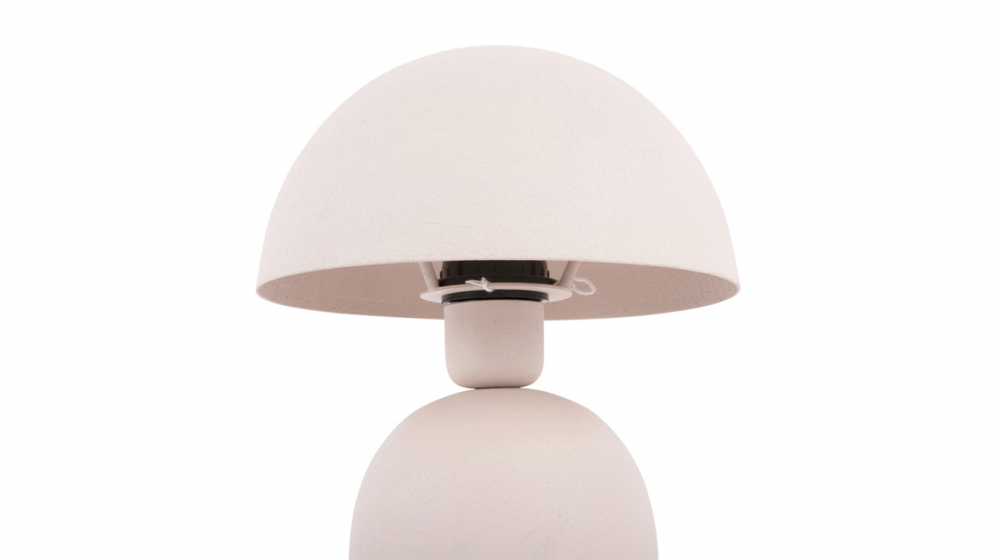 Lampe à poser champignon en métal gris chaud - Boaz