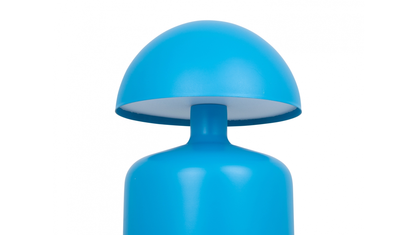 Lampe de table champignon LED en métal bleu - Impetu