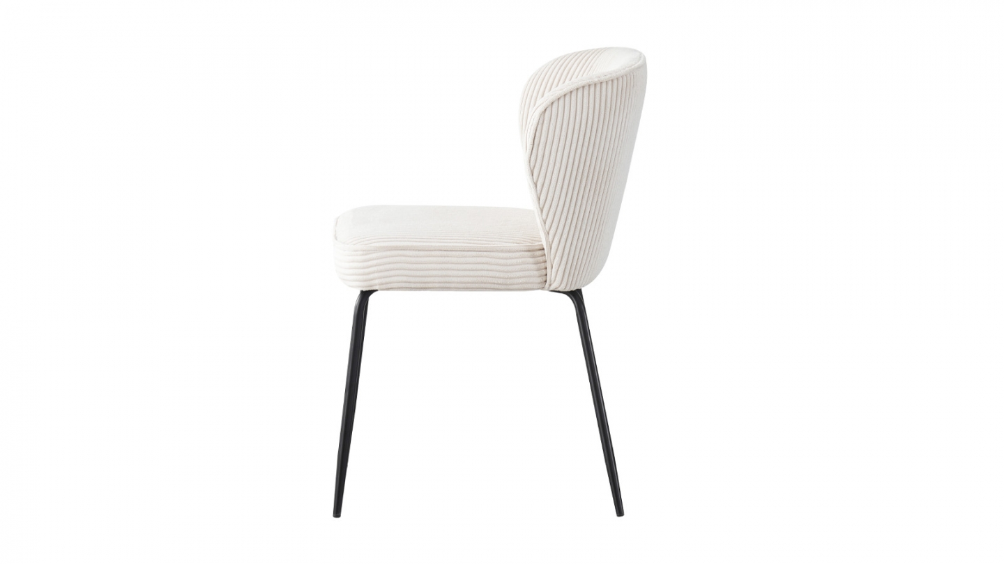Lot de 2 chaises en velours côtelé beige - Tara