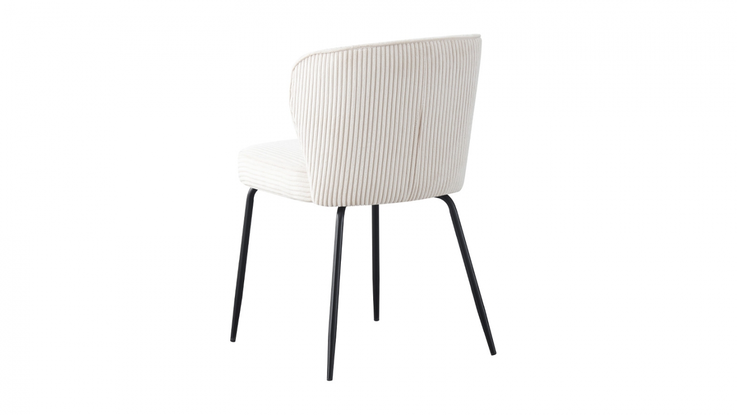 Lot de 2 chaises en velours côtelé beige - Tara