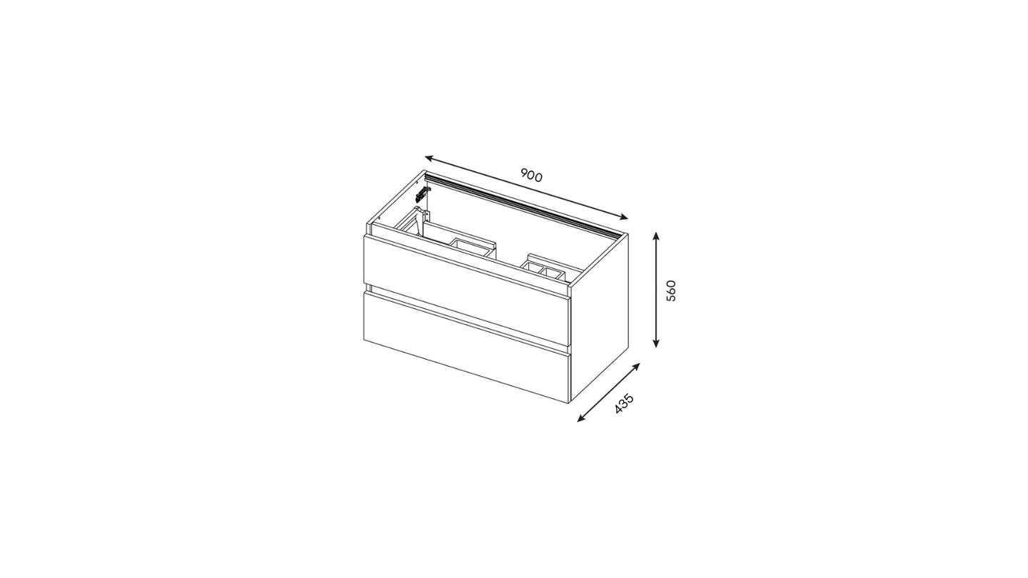 Meuble de salle de bain suspendu vasque à poser 90cm 1 tiroir Bleu + miroir - Rivage