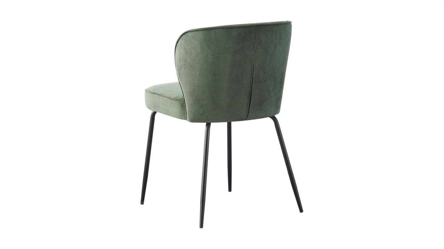 Lot de 2 chaises en velours côtelé vert kaki - Tara