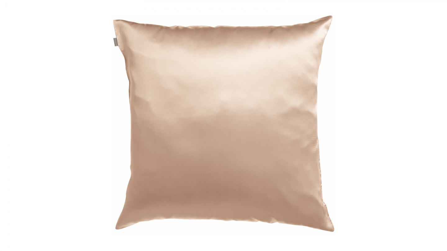 Lot de 2 Taies d'oreiller en soie beige 65 x 65 cm - Ashley