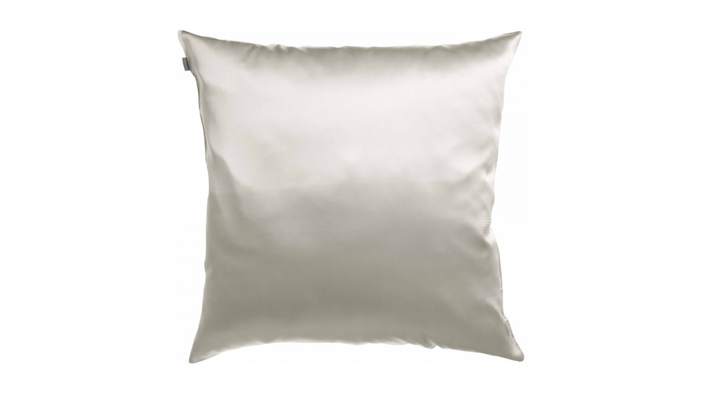 Lot de 2 Taies d'oreiller en soie gris perle 65 x 65 cm - Ashley