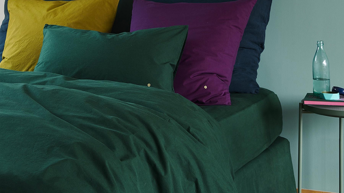 Drap housse en coton bio Vert 160 x 200 cm - Celeste