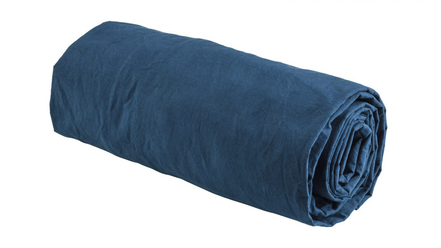 Drap housse en coton bio bleu 140 x 200 cm - Celeste