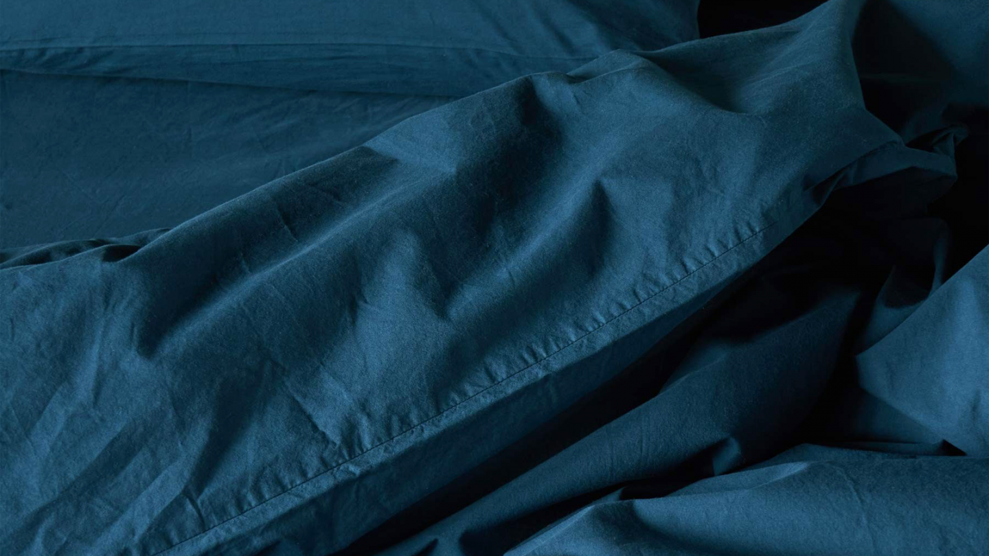 Drap housse en coton bio bleu 140 x 200 cm - Celeste