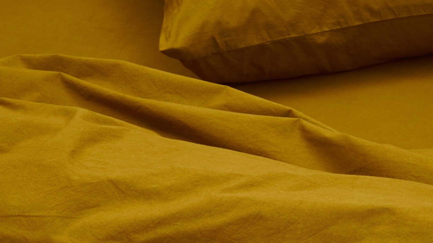 Housse de couette en coton bio Jaune 140 x 200 cm - Celeste