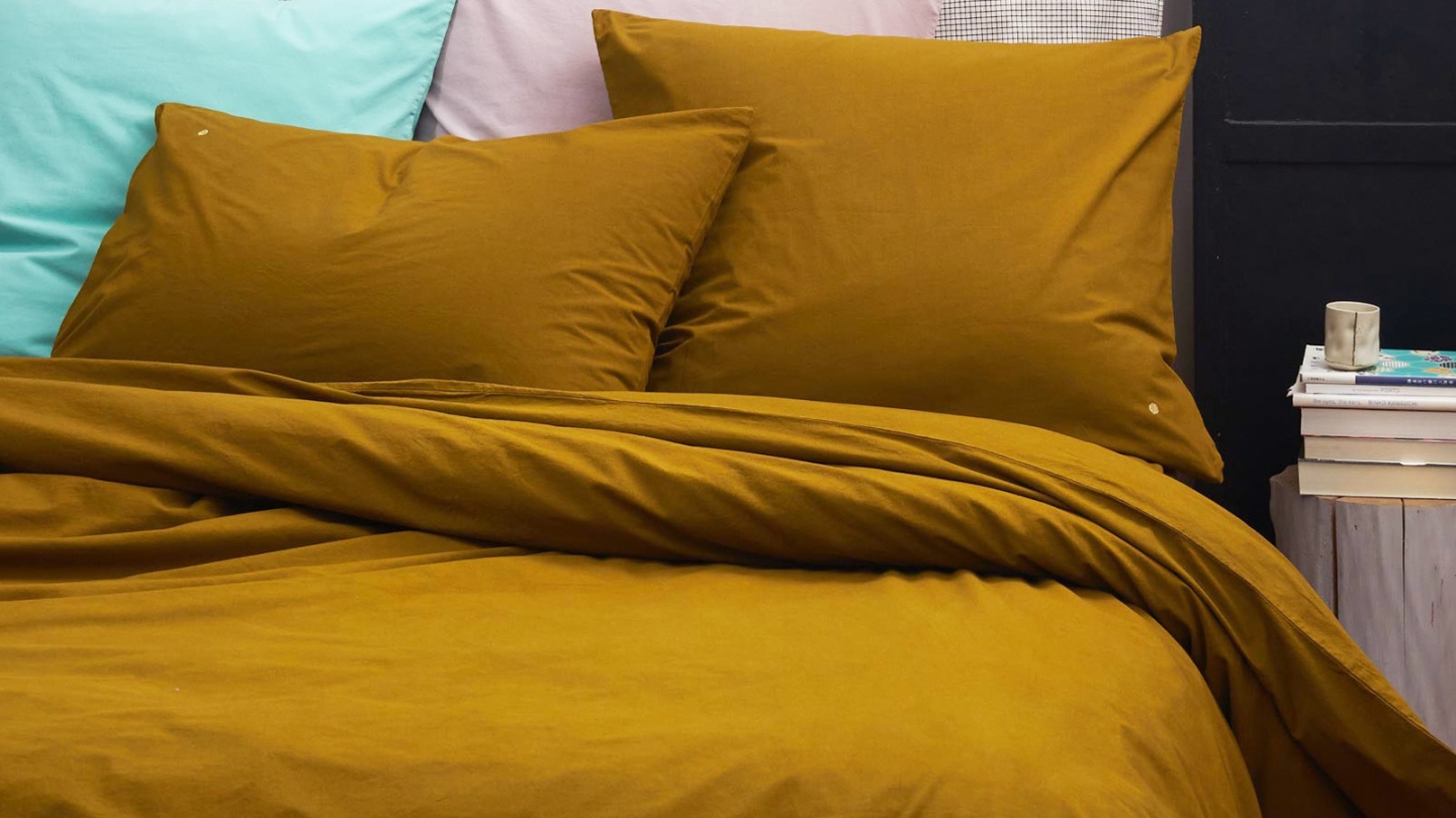 Housse de couette en coton bio Jaune 220 x 240 cm - Celeste