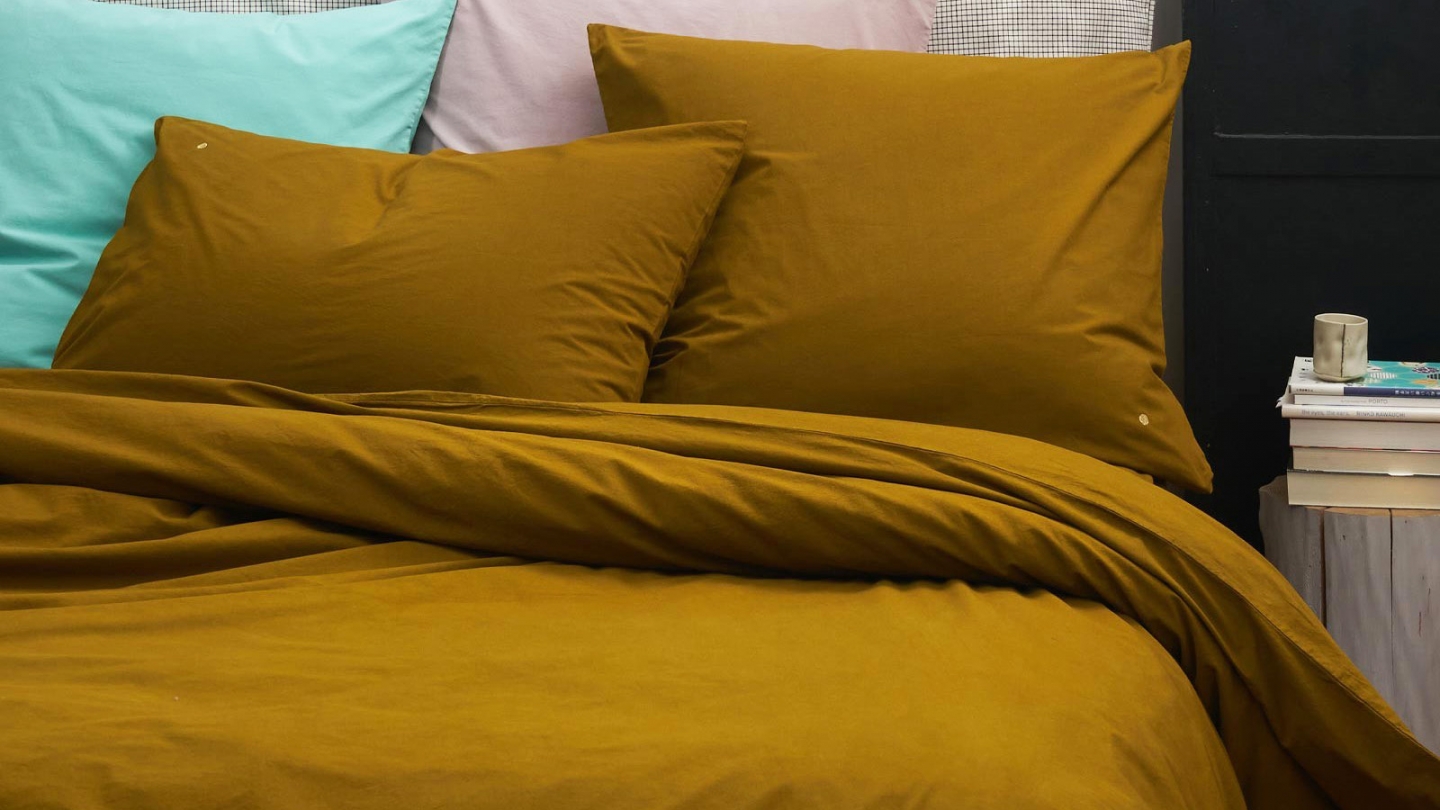 Lot de 2 Taies d'oreiller en coton bio Jaune 70 x 50 cm - Celeste
