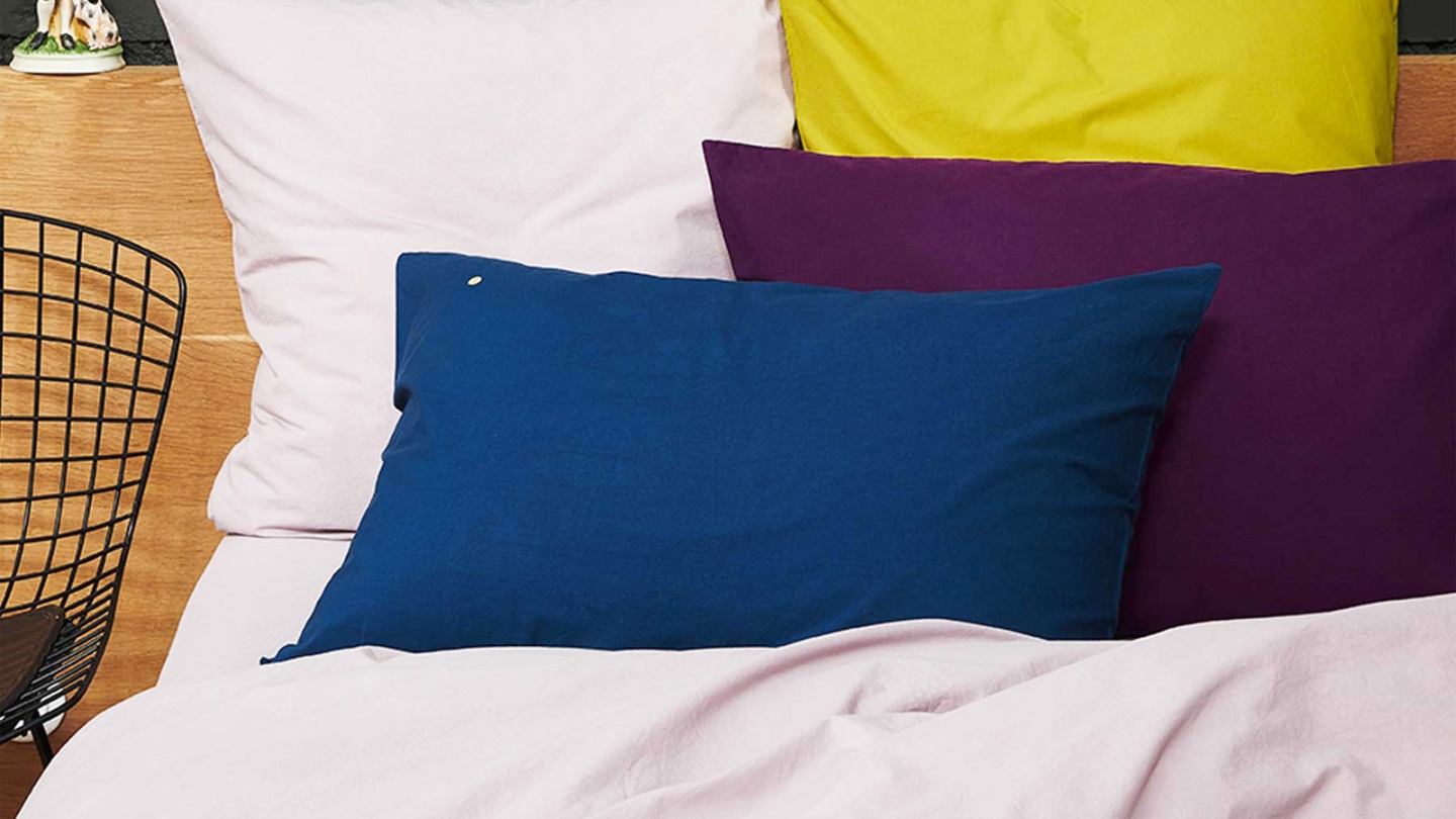 Lot de 2 Taies d'oreiller en coton bio bleu 70 x 50 cm - Celeste