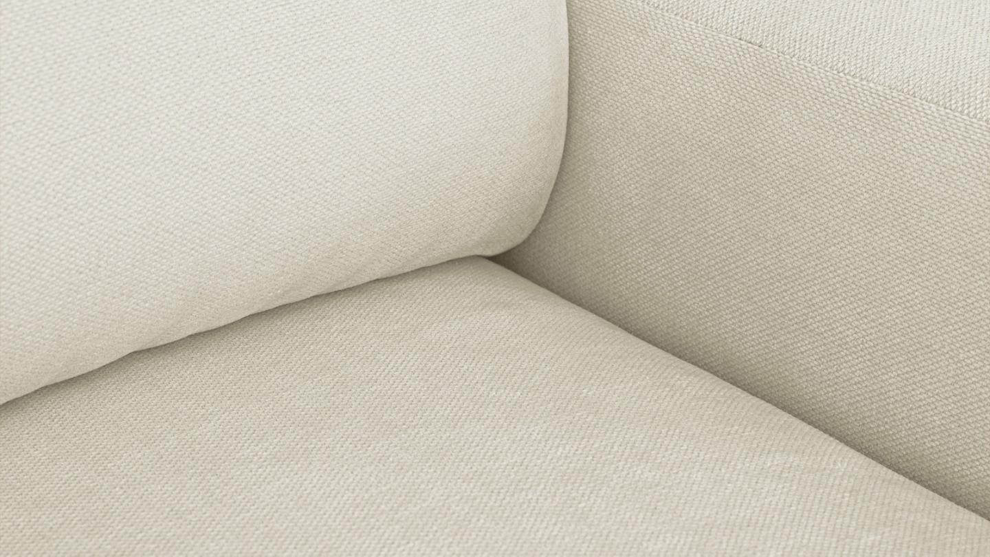 Canapé d'angle gauche convertible 3 places en tissu chenille beige - Sonny