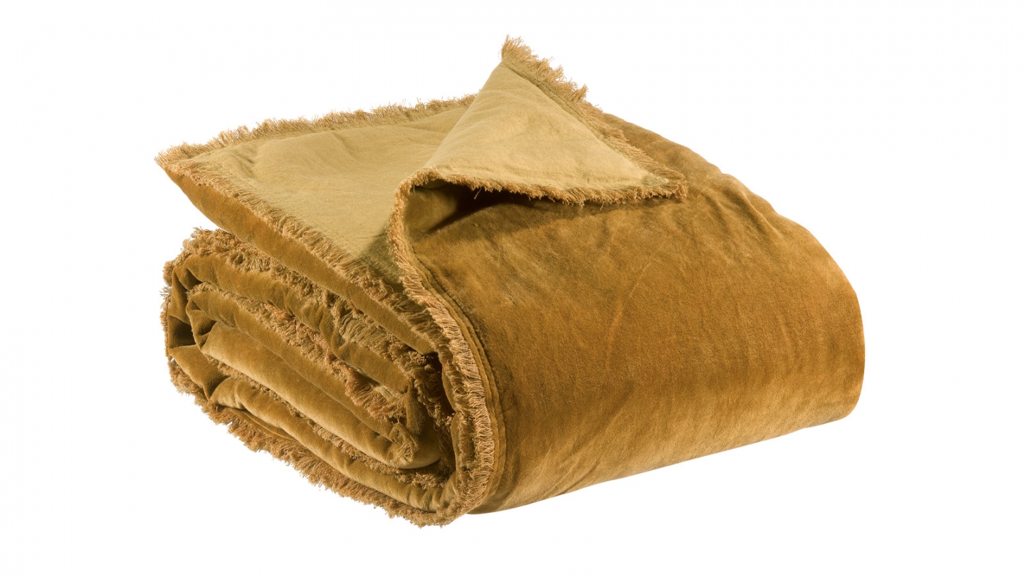 Edredon en velours Bronze 85 x 200 cm - Fara