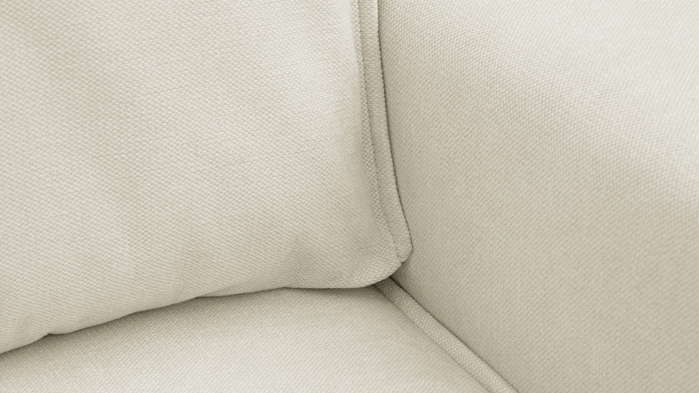 Canapé d'angle ouvert à gauche convertible 3 places en tissu chenille beige - Emma