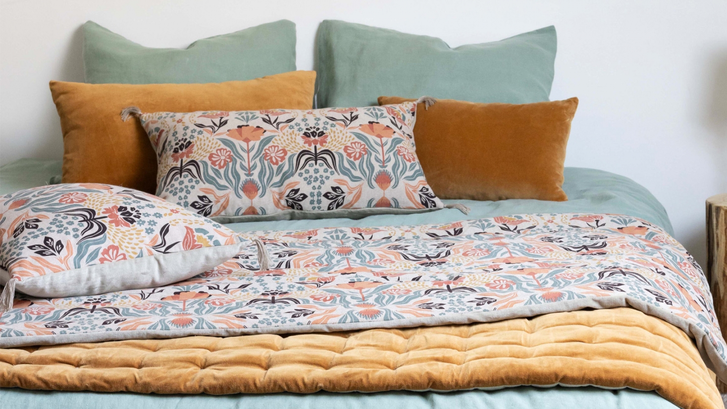 Housse de couette en chanvre Vert 240 x 220 cm - Kala