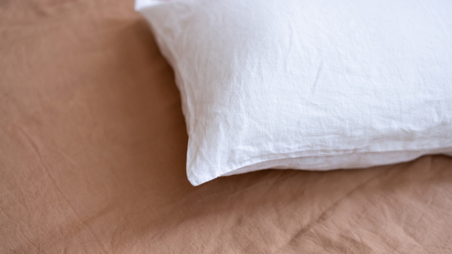 Lot de 2 Taies d'oreiller en chanvre Blanche 65 x 65 cm - Kala