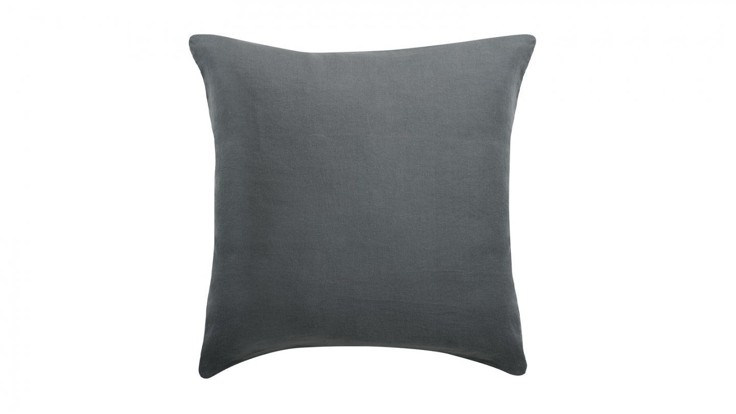 Lot de 2 Taies d'oreiller en chanvre Gris 65 x 65 cm - Kala