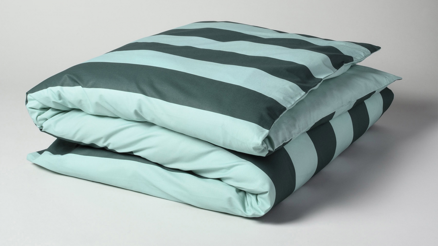 Housse de couette en coton bio rayée Bleu 220 x 240 cm - Malo