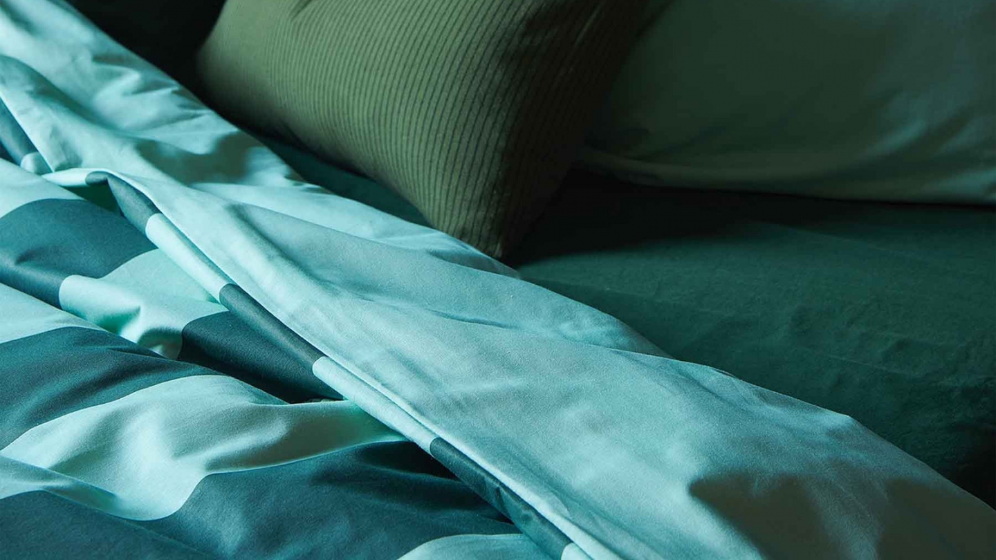 Housse de couette en coton bio rayée Bleu 220 x 240 cm - Malo