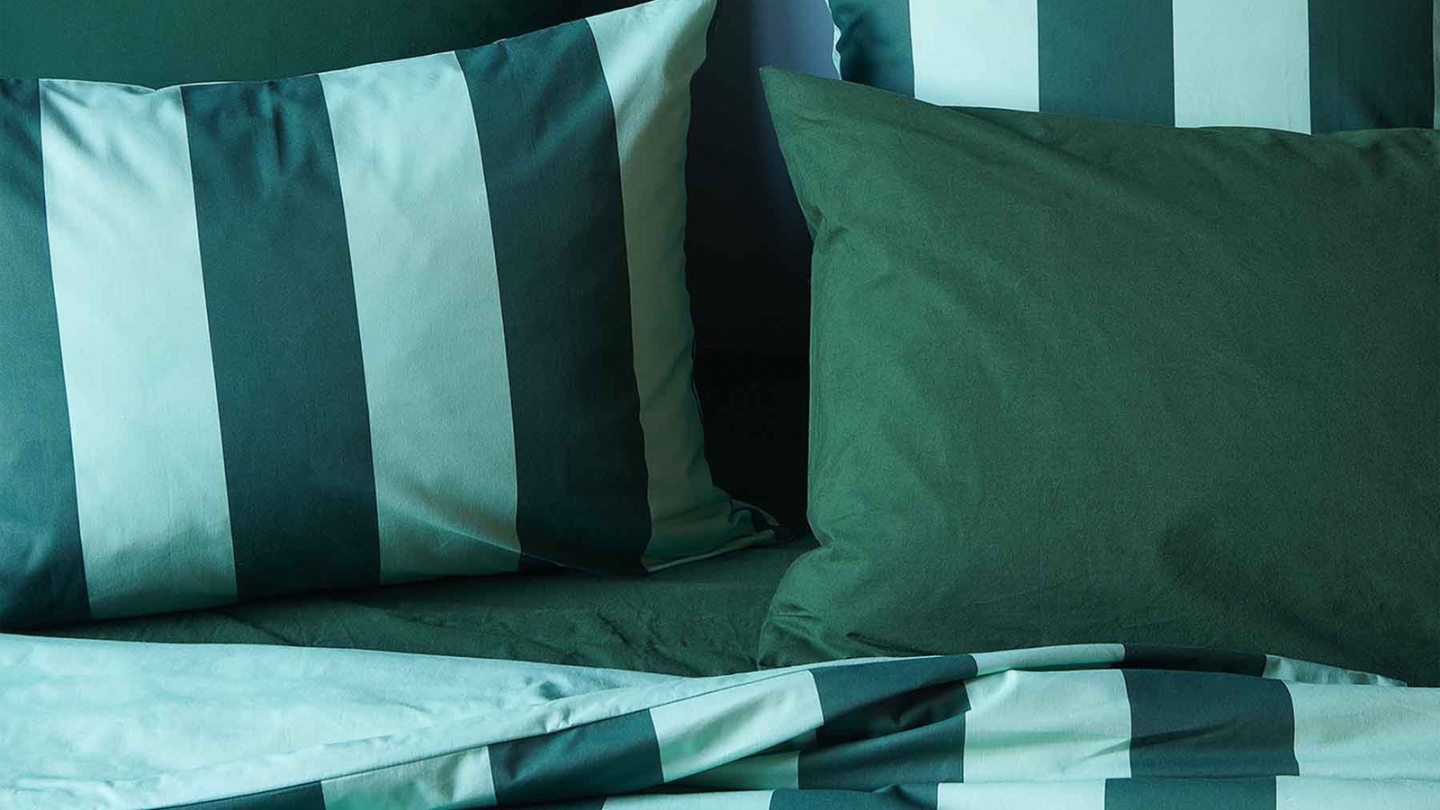Housse de couette en coton bio rayée Bleu 240 x 260 cm - Malo