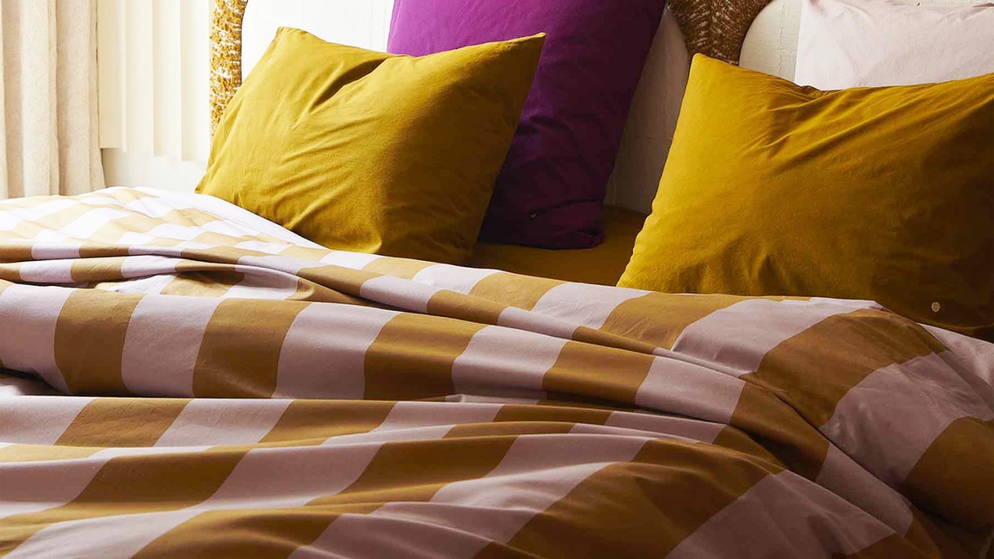 Housse de couette en coton bio rayée Rose 240 x 260 cm - Malo
