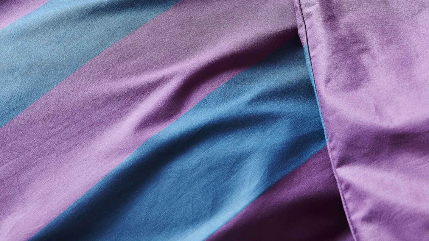 Housse de couette en coton bio rayée Violet/bleu 240 x 260 cm - Malo