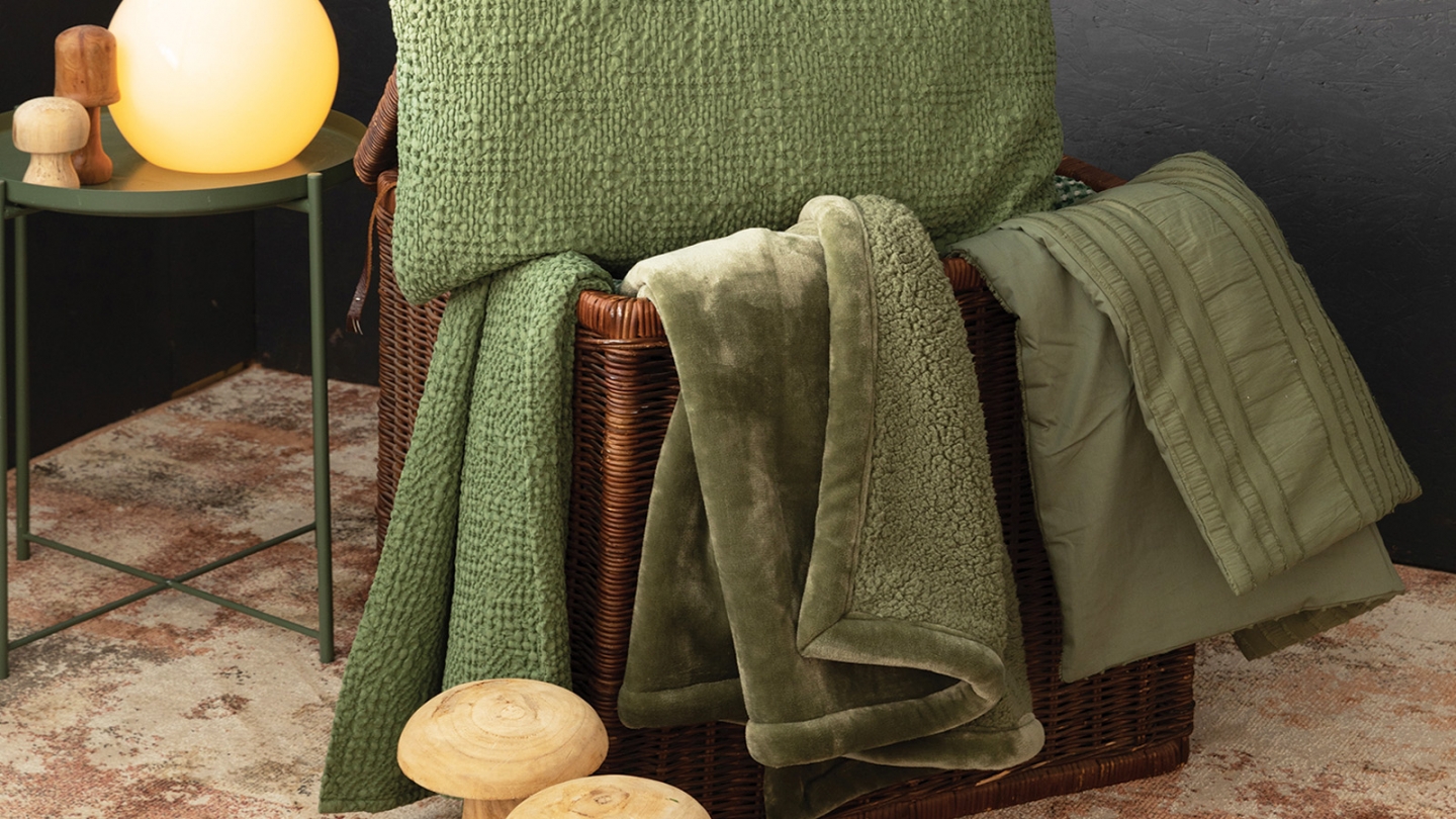 Jeté de lit Vert 220 x 240 cm - Michka Jeté de lit Vert 220 x 240 cm - Michka