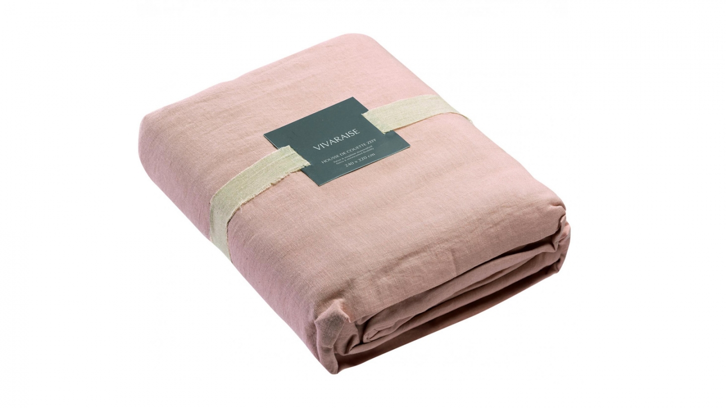 Housse de couette en lin Jaune 240 x 220 cm - Zeff