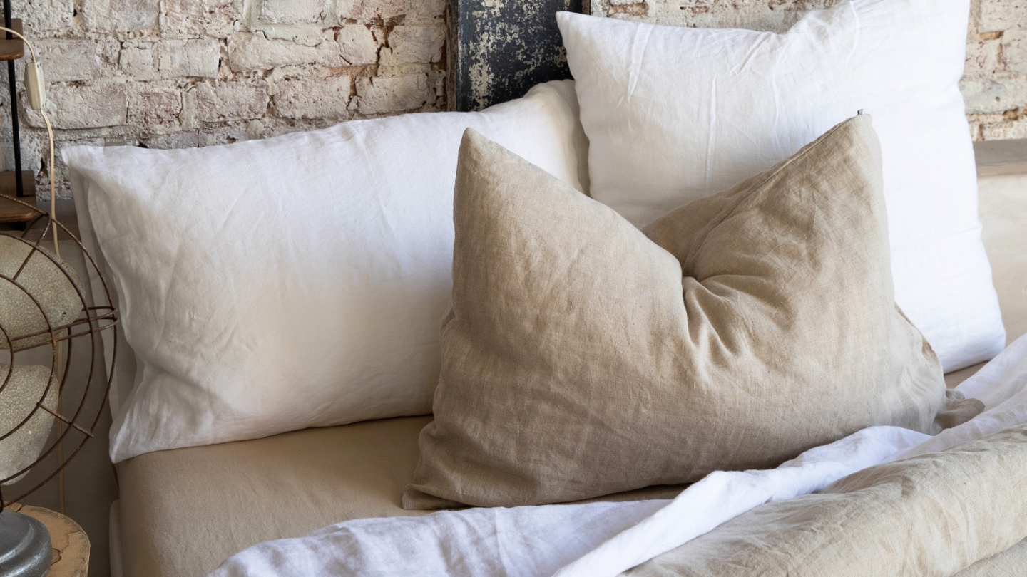 Housse de couette en lin Jaune 260 x 240 cm - Zeff