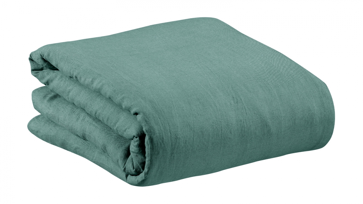 Housse de couette en lin bleu 260 x 240 cm - Zeff