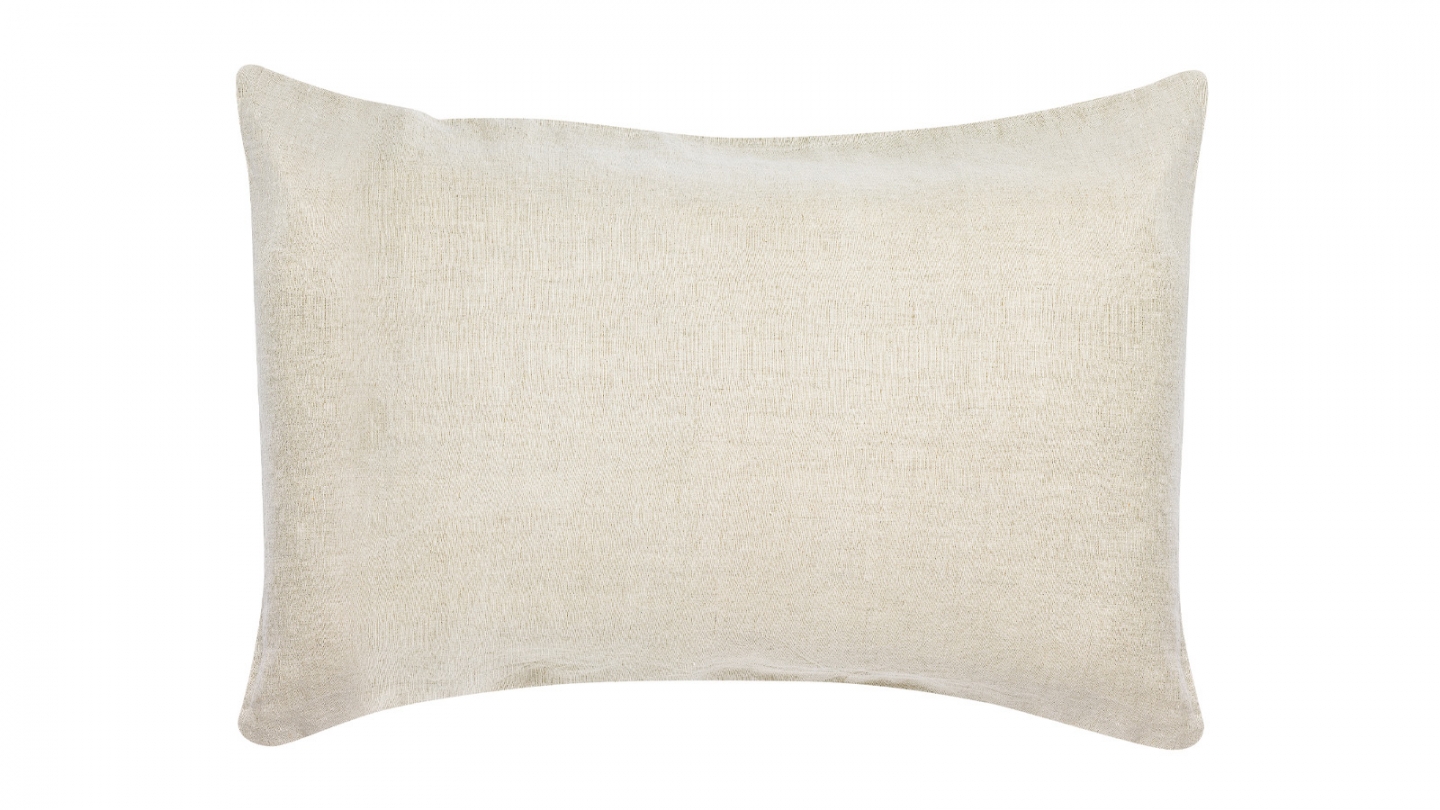 Lot de 2 Taies d'oreiller en lin Naturel 50 x 75 cm - Zeff Lot de 2 Taies d'oreiller en lin Naturel 50 x 75 cm - Zeff