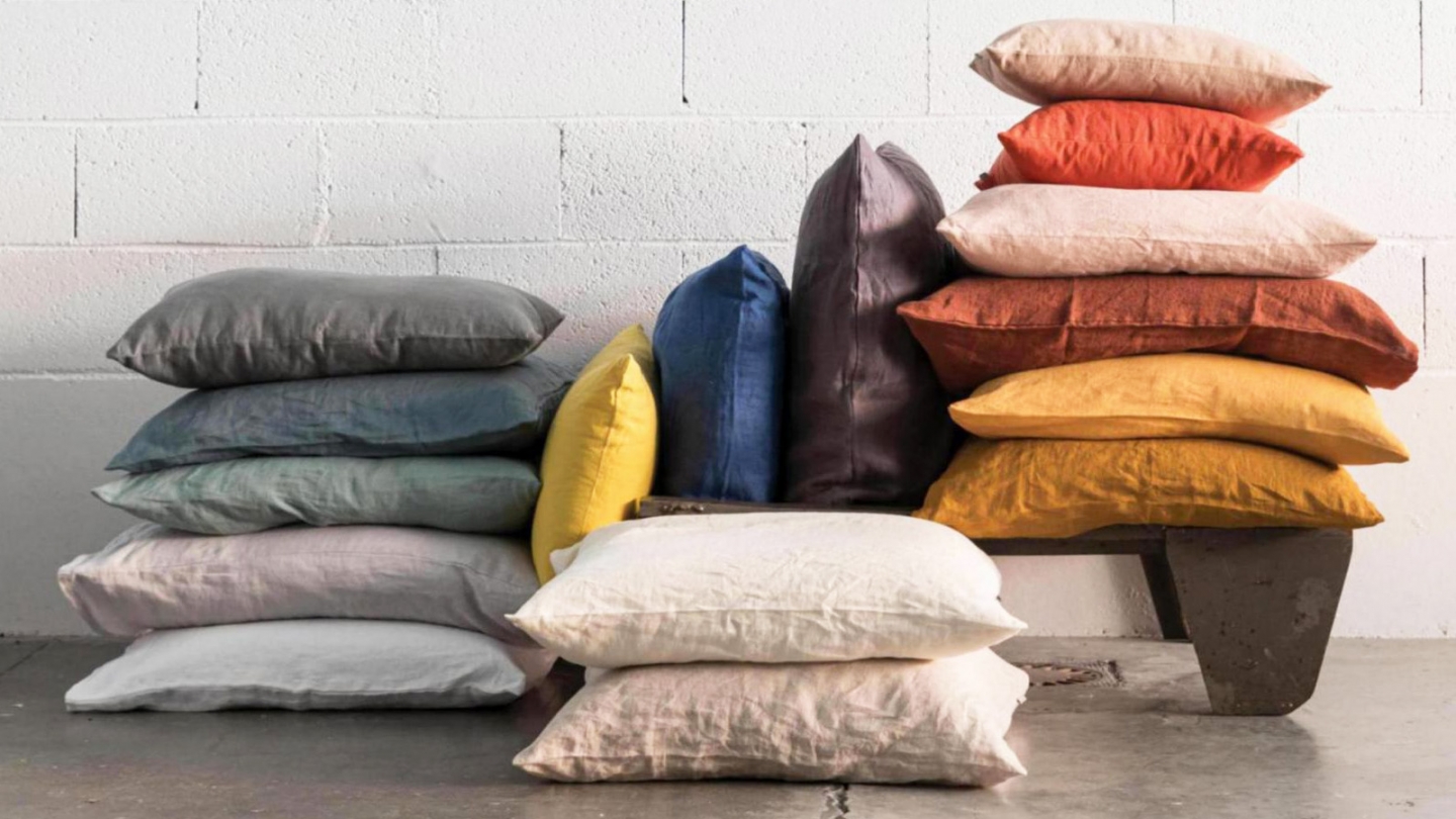 Lot de 2 Taies d'oreiller en lin Vert 65 x 65 cm - Zeff