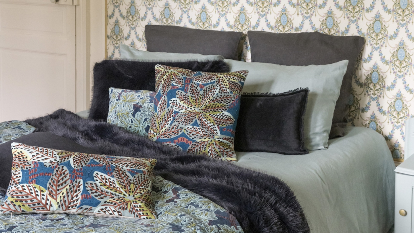 Lot de 2 Taies d'oreiller en lin Gris 65 x 65 cm - Zeff Lot de 2 Taies d'oreiller en lin Gris 65 x 65 cm - Zeff