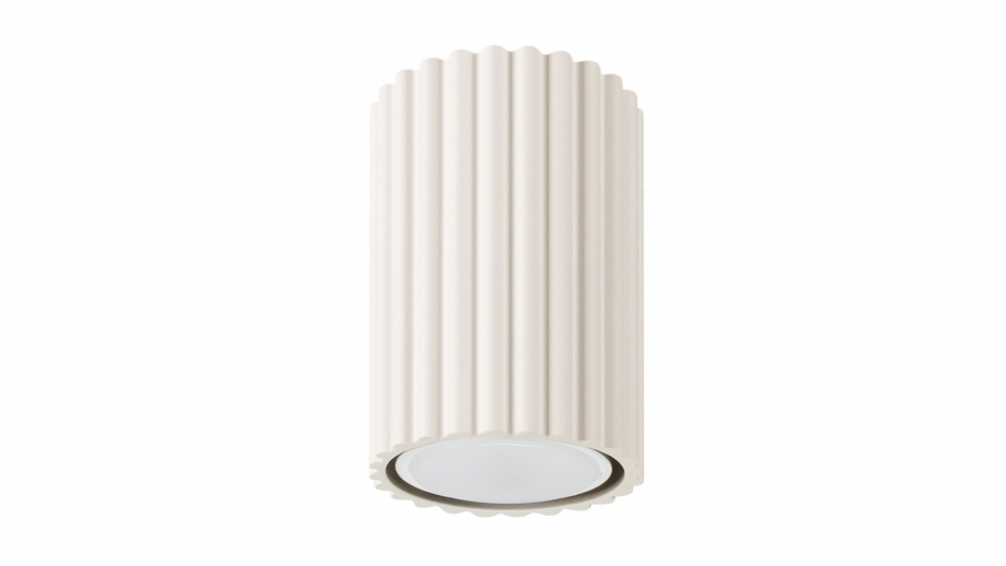 Plafonnier en aluminium cannelé 10 cm beige - Karbon