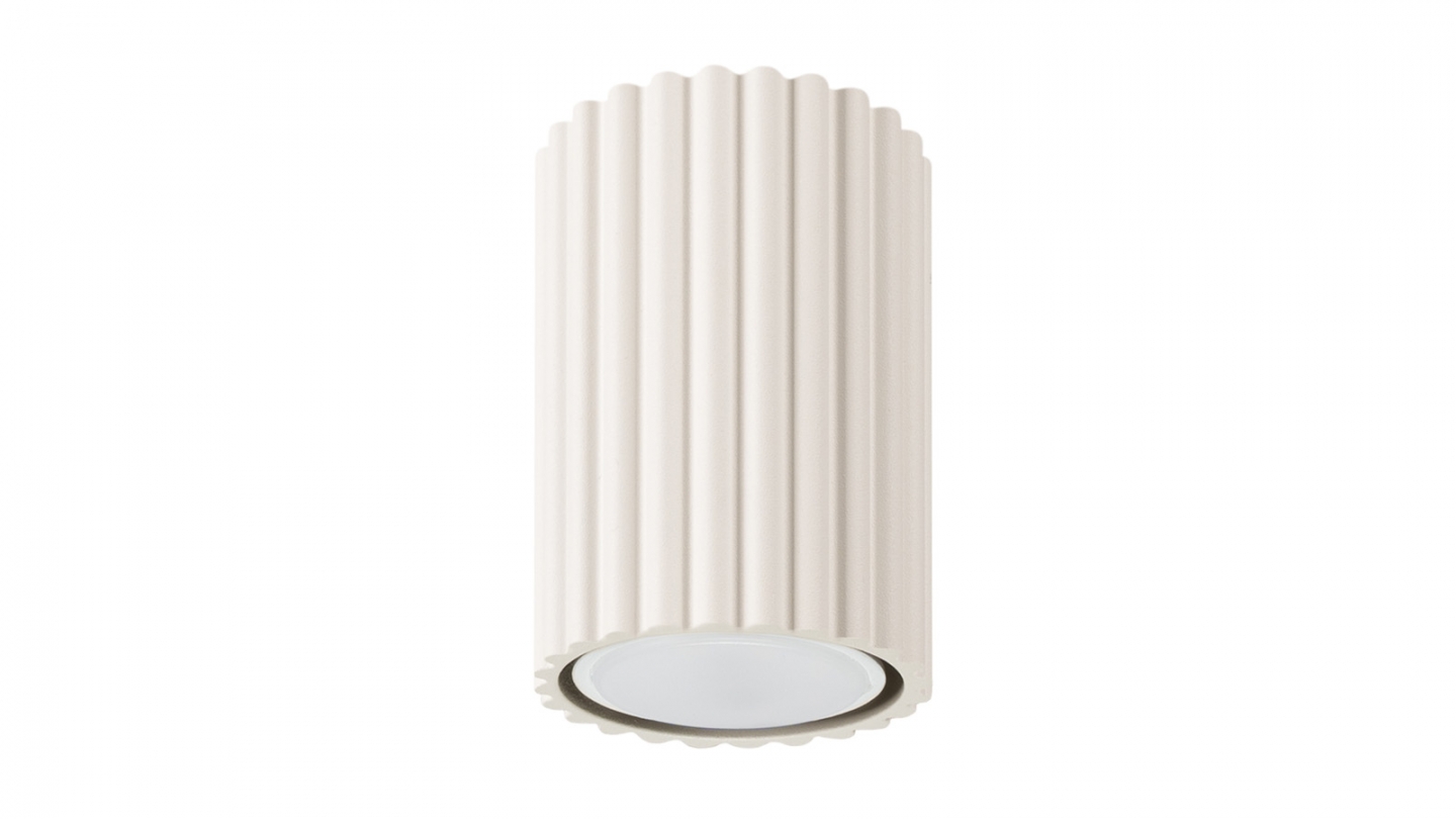 Plafonnier en aluminium cannelé 10 cm beige - Karbon