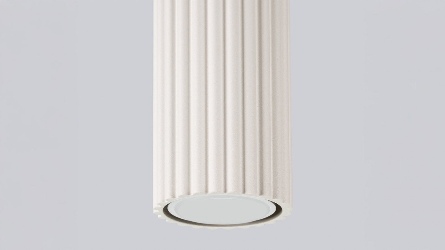 Plafonnier en aluminium cannelé 10 cm beige - Karbon